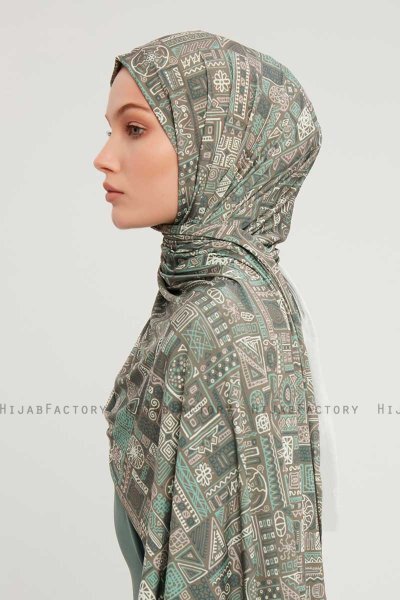 Gulya - Donkergroen Gevormd Hijab