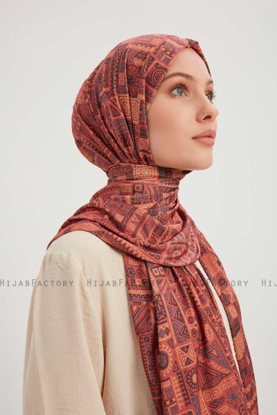Gulya - Baksteenrood Gevormd Hijab