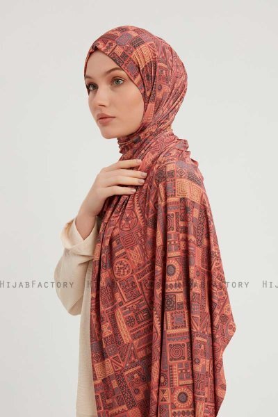 Gulya - Baksteenrood Gevormd Hijab