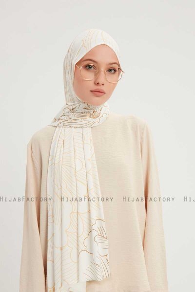 Fadime - Pearl White Gevormd Hijab