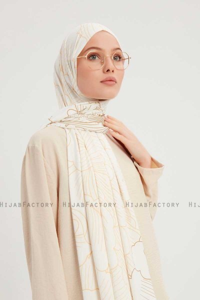 Fadime - Pearl White Gevormd Hijab