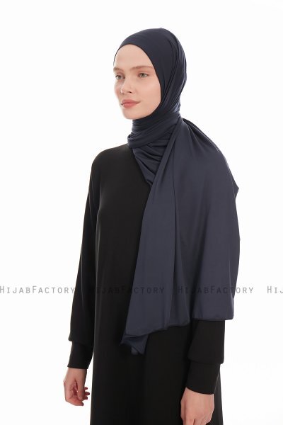 Farah - Marineblauw Jersey Hijab