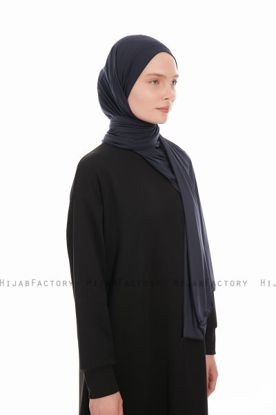 Farah - Marineblauw Jersey Hijab