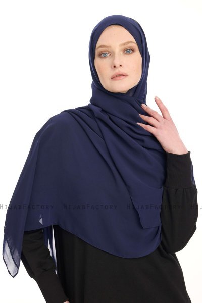 Chiffon Hijab - Marineblauw