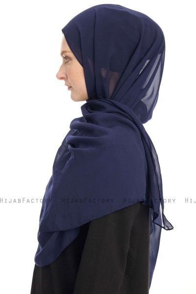 Chiffon Hijab - Marineblauw