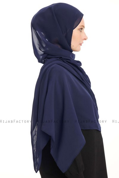 Chiffon Hijab - Marineblauw