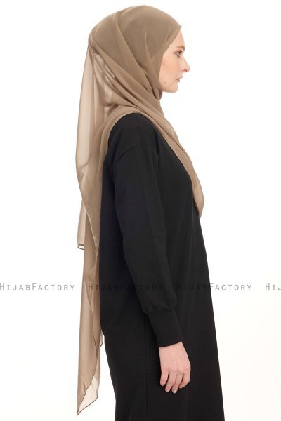 Chiffon Hijab - Donker Taupe