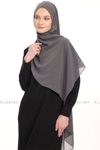 Chiffon Hijab - Donker Grijs