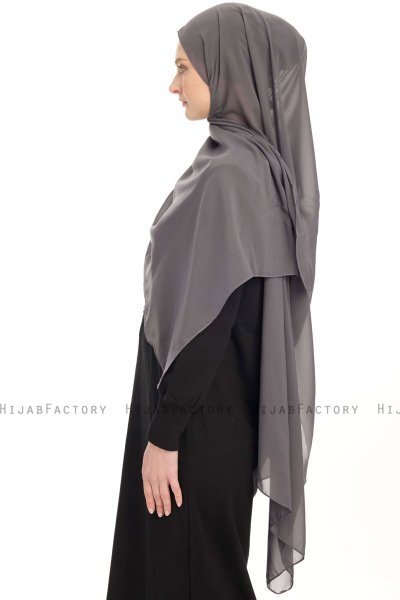 Chiffon Hijab - Donker Grijs