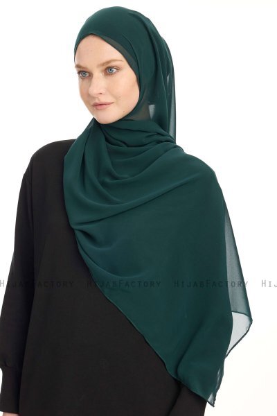 Chiffon Hijab - Donkergroen