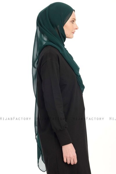 Chiffon Hijab - Donkergroen