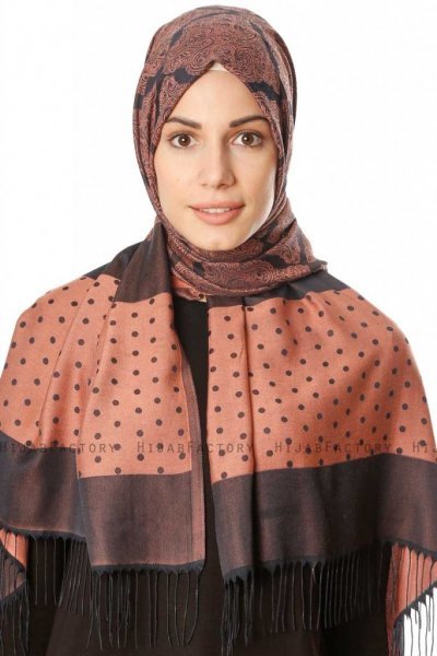 Alev - Zalm Gedessineerde Hijab