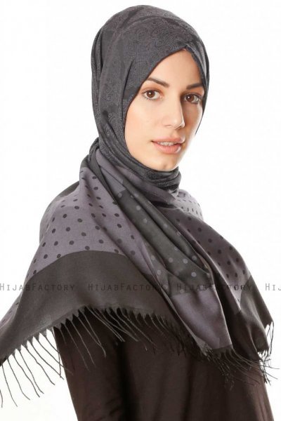 Alev - Zwart Gedessineerde Hijab