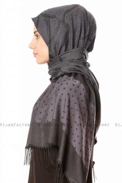 Alev - Zwart Gedessineerde Hijab