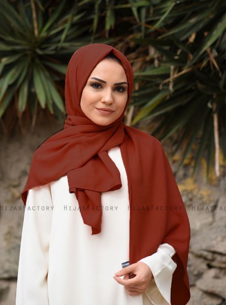 Alida - Donker Kastanjebruin Katoenen Hijab - Mirach