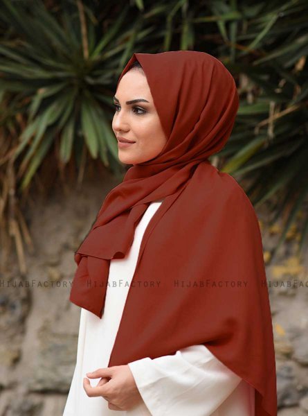 Alida - Donker Kastanjebruin Katoenen Hijab - Mirach
