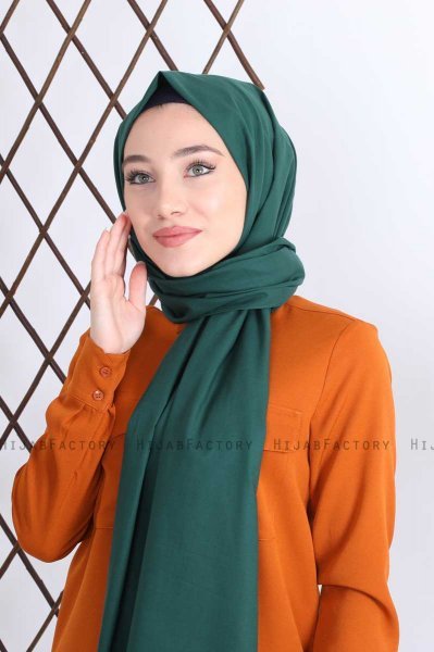 Alida - Donkergroen Katoenen Hijab - Mirach