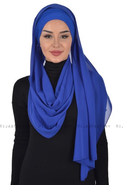 Alva - Blauw Praktisch Hijab & Onderkapje