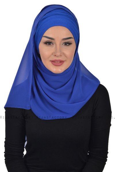 Alva - Blauw Praktisch Hijab & Onderkapje