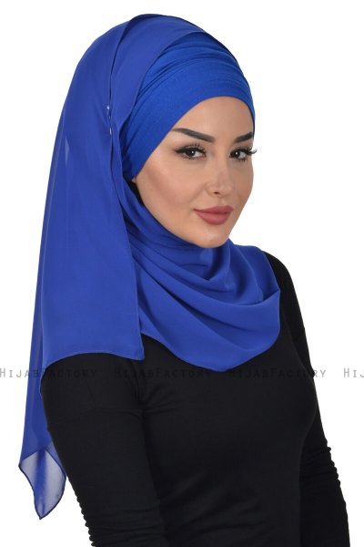 Alva - Blauw Praktisch Hijab & Onderkapje