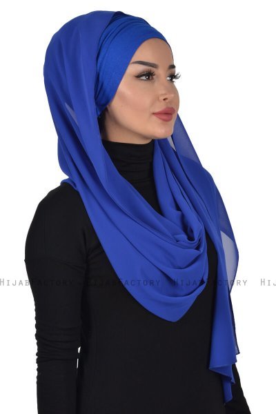 Alva - Blauw Praktisch Hijab & Onderkapje