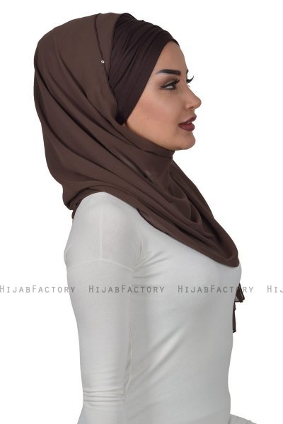 Alva - Bruin Praktisch Hijab & Onderkapje