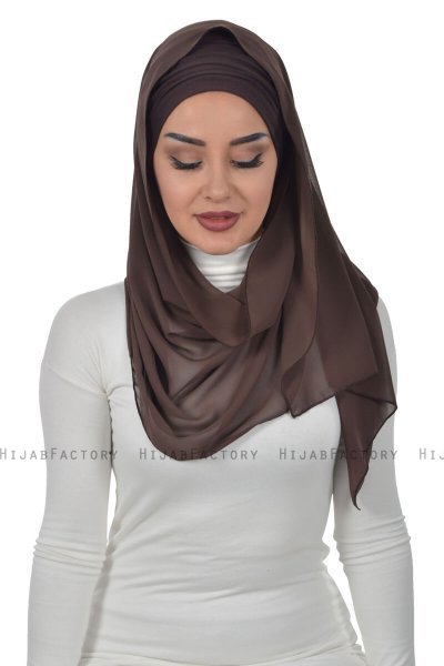 Alva - Bruin Praktisch Hijab & Onderkapje