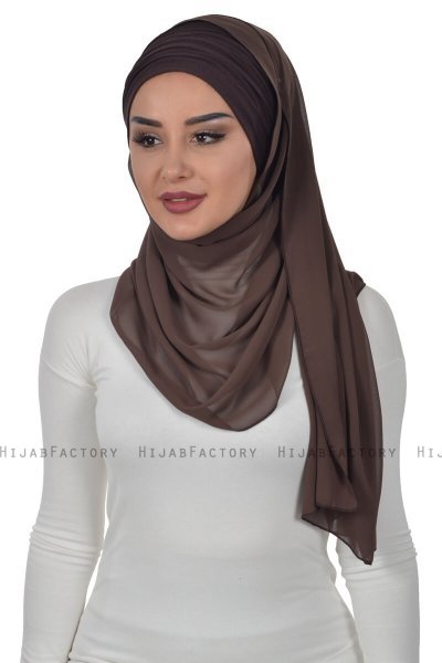 Alva - Bruin Praktisch Hijab & Onderkapje