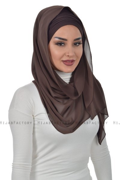 Alva - Bruin Praktisch Hijab & Onderkapje