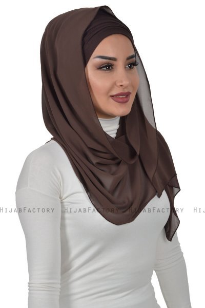 Alva - Bruin Praktisch Hijab & Onderkapje