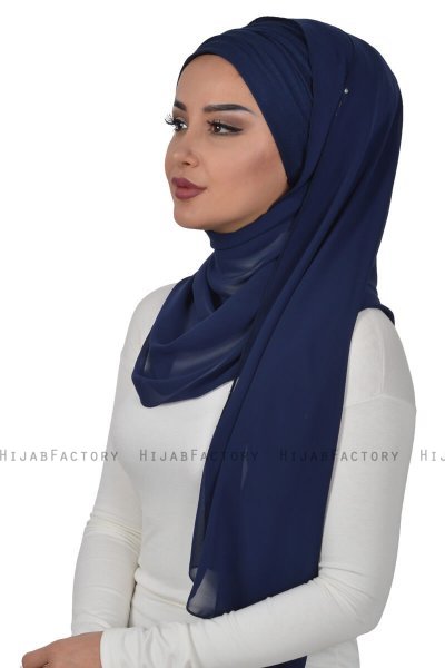 Alva - Marineblauw Praktisch Hijab & Onderkapje
