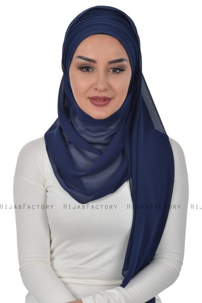 Alva - Marineblauw Praktisch Hijab & Onderkapje