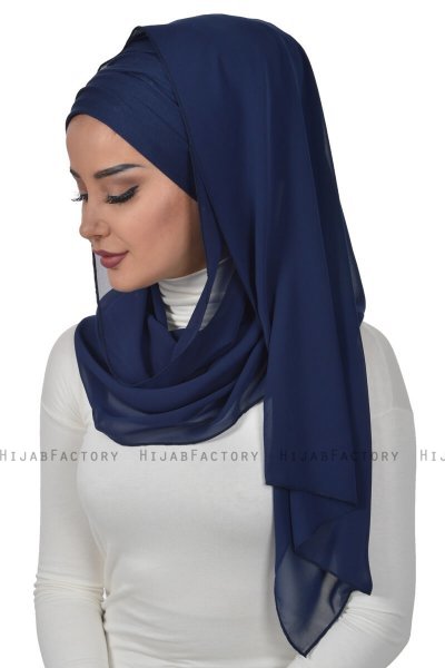 Alva - Marineblauw Praktisch Hijab & Onderkapje