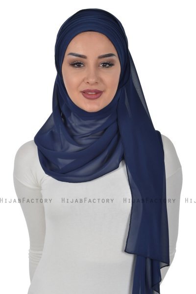 Alva - Marineblauw Praktisch Hijab & Onderkapje