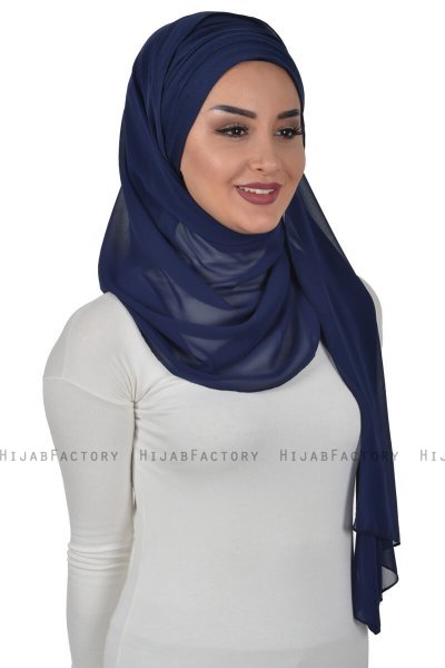 Alva - Marineblauw Praktisch Hijab & Onderkapje
