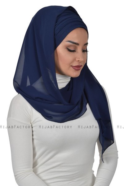 Alva - Marineblauw Praktisch Hijab & Onderkapje