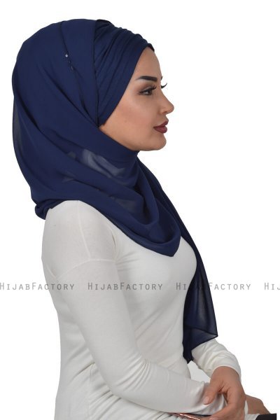 Alva - Marineblauw Praktisch Hijab & Onderkapje
