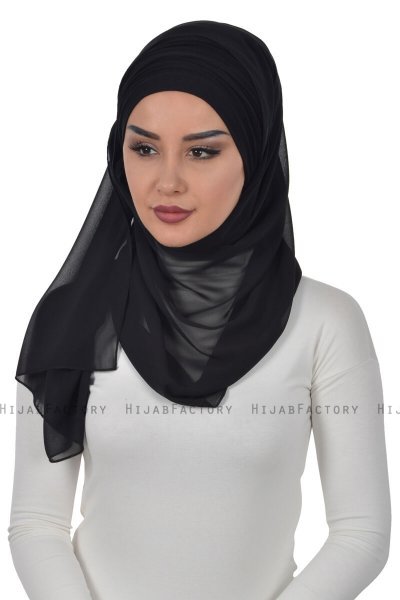 Alva - Zwart Praktisch Hijab & Onderkapje