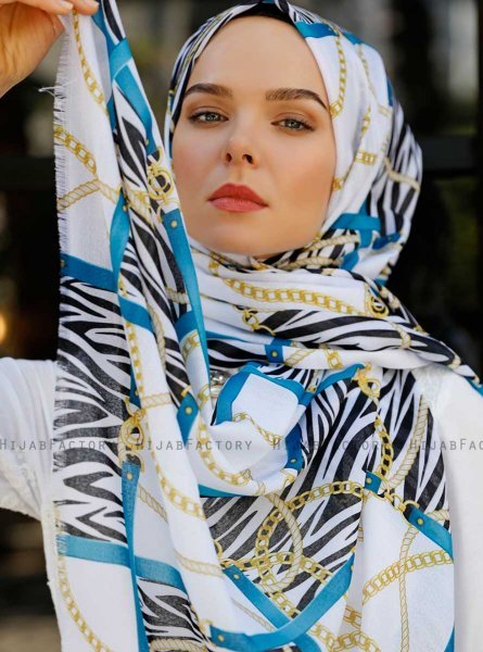 Amapola - Petrol Gevormde Hijab - Sal Evi