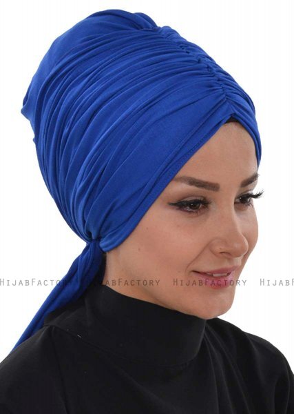Amy - Blauw Katoen Turban - Ayse Turban