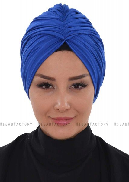 Amy - Blauw Katoen Turban - Ayse Turban