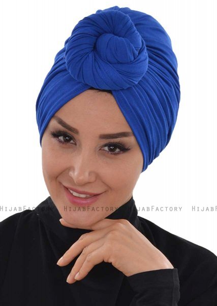 Amy - Blauw Katoen Turban - Ayse Turban