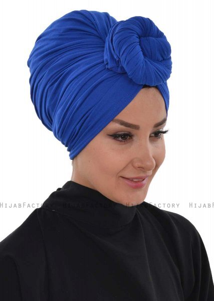 Amy - Blauw Katoen Turban - Ayse Turban