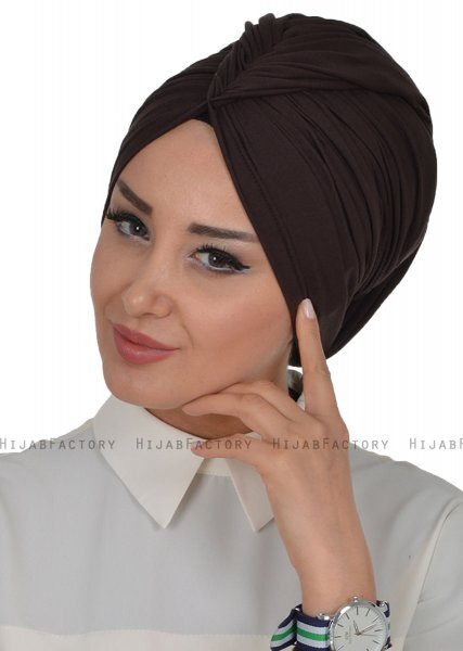 Amy - Bruin Katoen Turban - Ayse Turban
