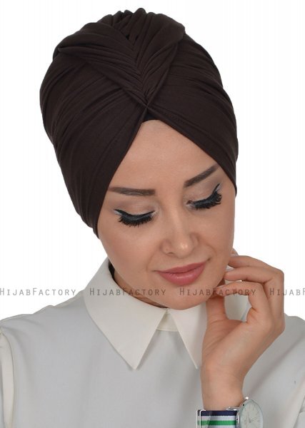 Amy - Bruin Katoen Turban - Ayse Turban