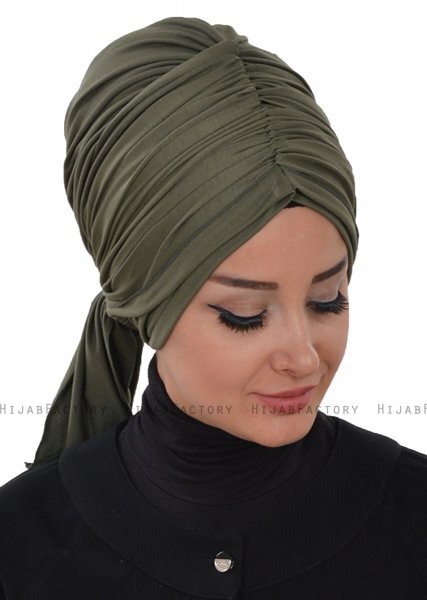 Amy - Khaki Katoen Turban - Ayse Turban