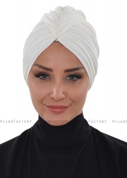 Amy - Offwhite Katoen Turban - Ayse Turban