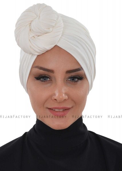 Amy - Offwhite Katoen Turban - Ayse Turban
