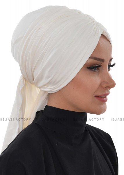 Amy - Offwhite Katoen Turban - Ayse Turban
