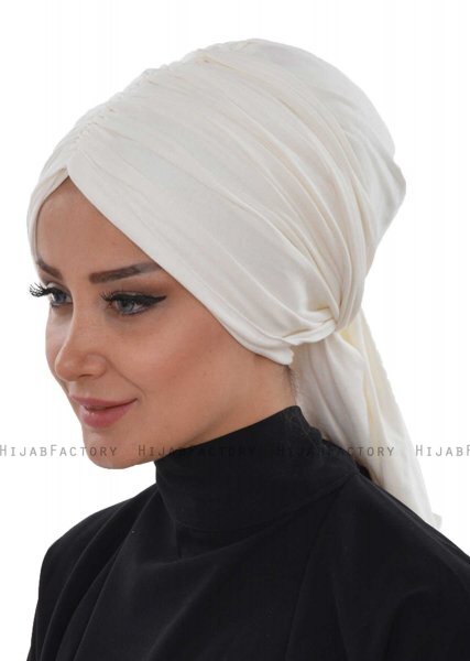 Amy - Offwhite Katoen Turban - Ayse Turban